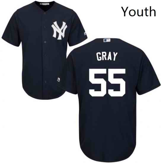 Youth Majestic New York Yankees 55 Sonny Gray Authentic Navy Blue Alternate MLB Jersey
